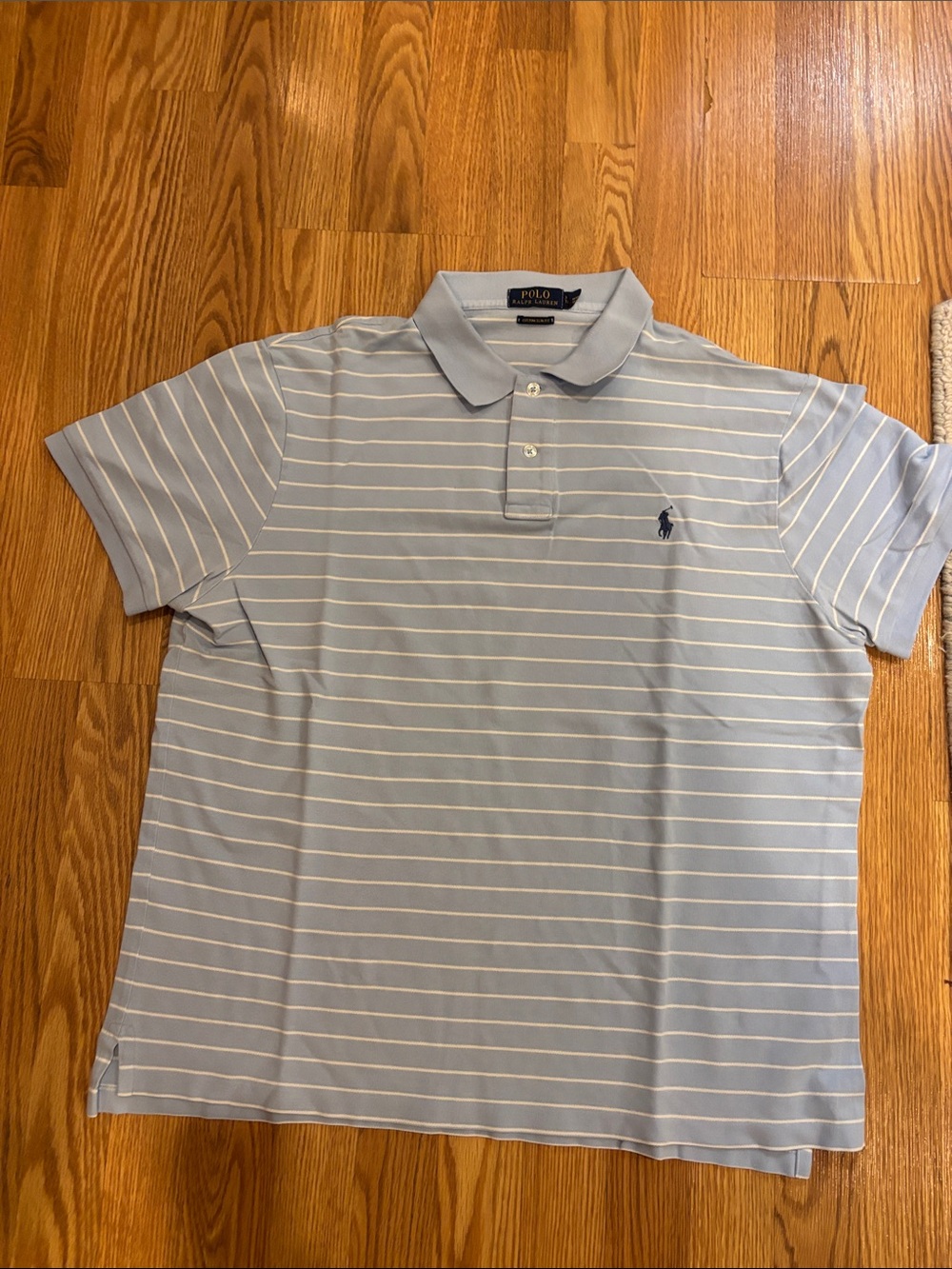 Polo by Ralph Lauren Light Blue and White Striped Polo